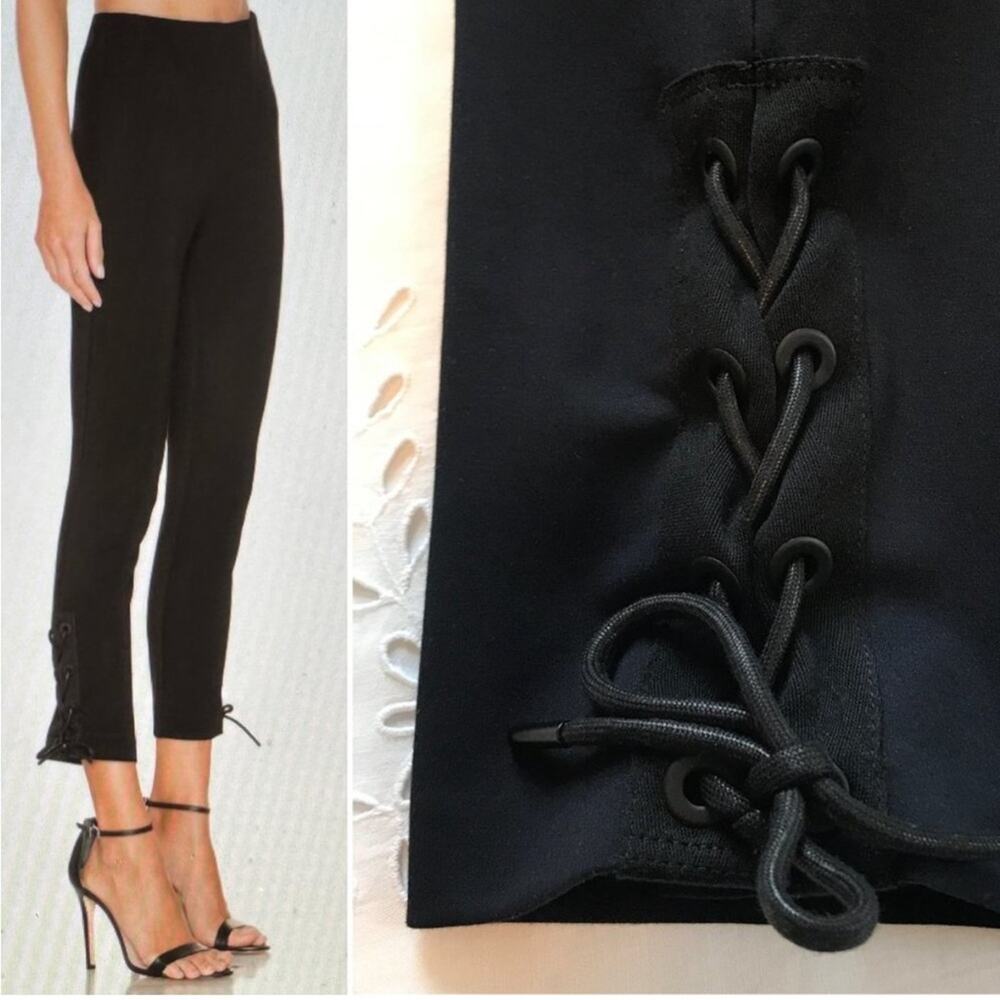 Rag & Bone Simone Lace Up Ponte Knit Slim Pants in Navy Blue - Size 10